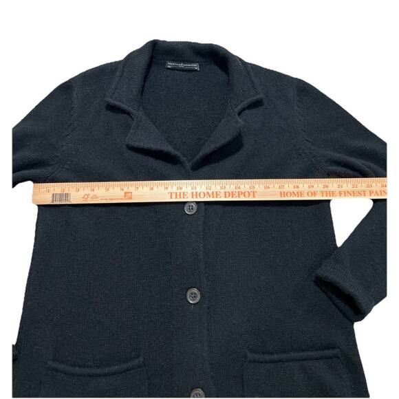 Peruvian Connection Women’s M Baby Alpaca Black Cardigan Sweater Coat Soft Fuzzy - Picture 3 of 6